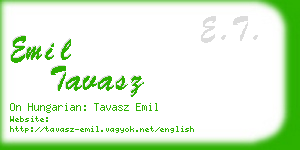 emil tavasz business card